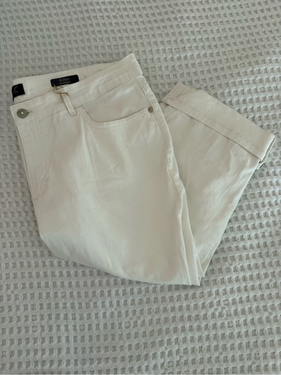 Gloria Vanderbilt Pants - Gloria Vanderbilt Aiden Sloan White Casual Bahama shorts Crop pants Y2K boho